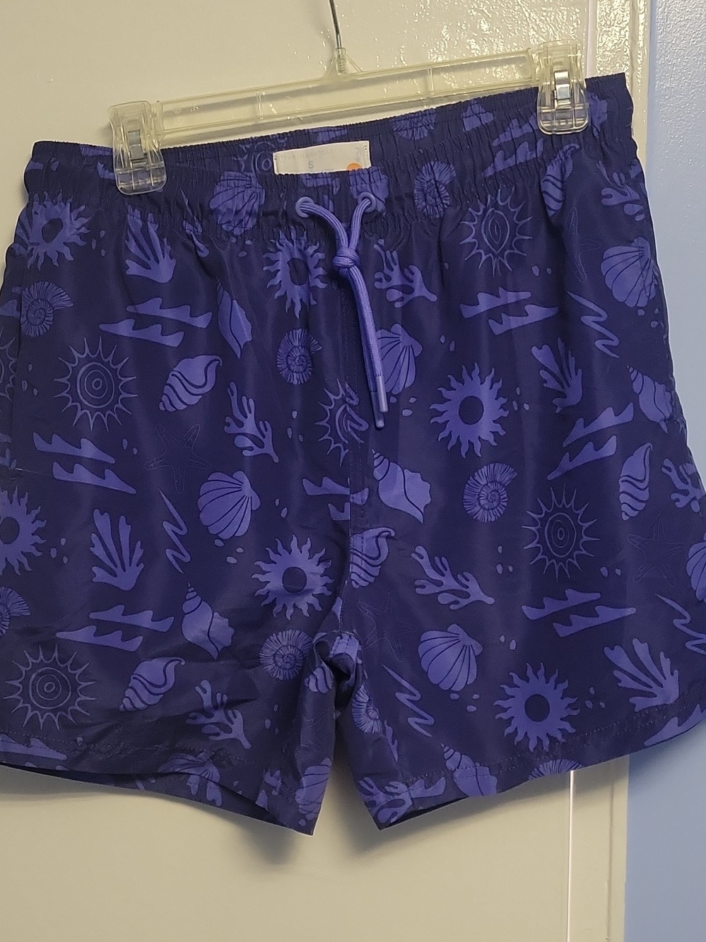 Primark Purple Patterned Athletic Swim Shorts